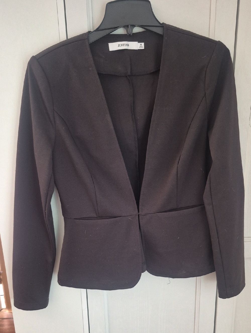 JustFab Black Open-Neck Tailored Blazer